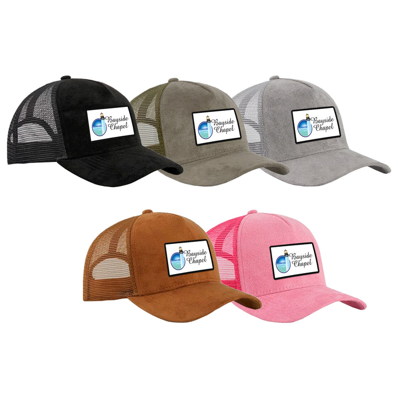 Bayside Chapel Assembly Of God Suede Trucker Hat #5005 A