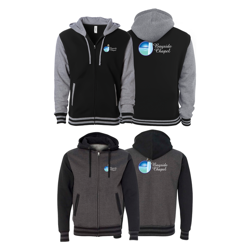 Bayside Chapel Assembly Of God Varsity Zip-Up Hoodie #5005 A