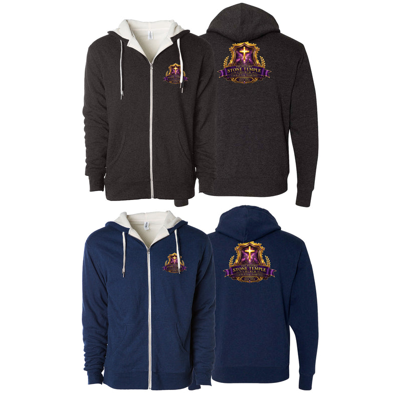 Stone Temple Church Sherpa Lined Zip-Up Hoodie #15006 A