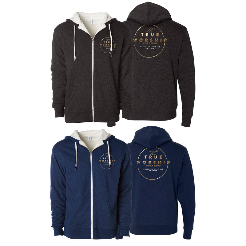 The True Worship Workshop Sherpa Lined Zip-Up Hoodie #15007 A