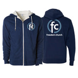 Freedom Church Sherpa Lined Zip-Up Hoodie #15009 A