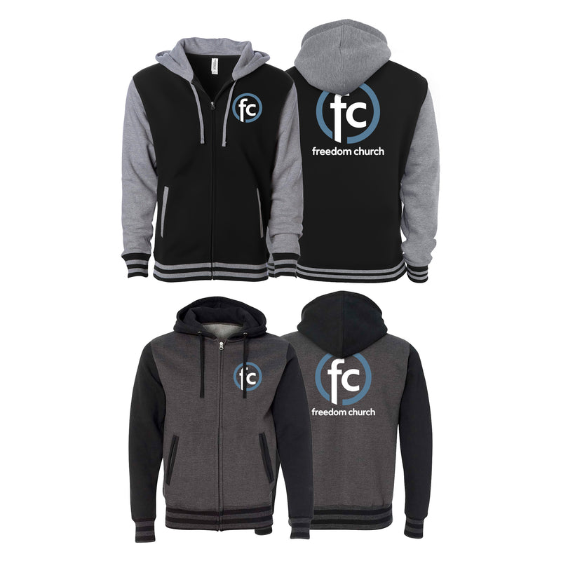 Freedom Church Varsity Zip-Up Hoodies #5009 A