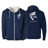 Three Angels Slavic SDA Church Sherpa Lined Zip-Up Hoodie #15010 A