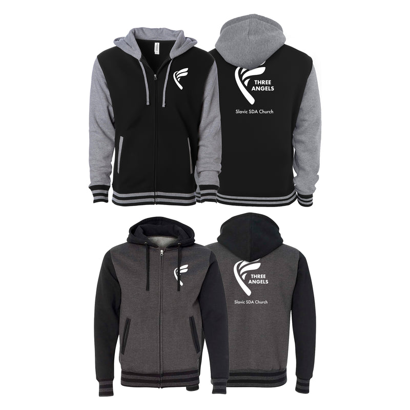 Three Angels Slavic SDA Church Varsity Zip-Up Hoodies #15010 A