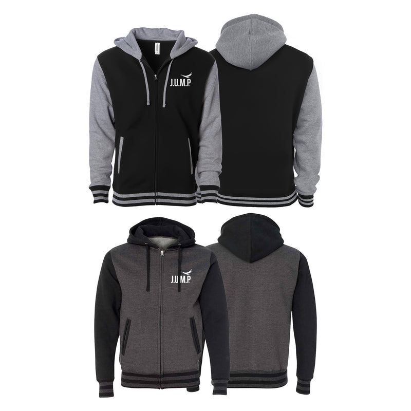 Jump Church Varsity Zip-Up Hoodies #9501 D
